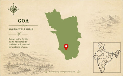 Parboiled (UKDE) Brown Rice – Coastal Heritage Grain from Goa | Staple Kaka — origin region map