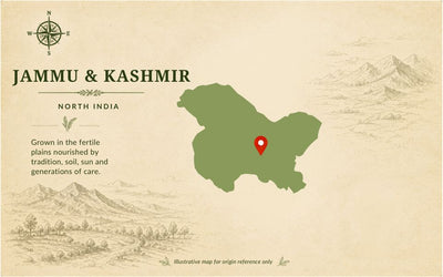 Mushk Budji Rice – Rare Aromatic Heritage Rice of Kashmir by Staple Kaka — origin region map