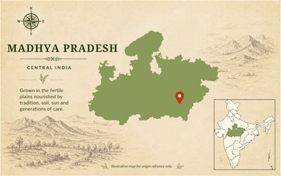 Sharbati Wheat Flour - Premium & Healthy | The Staple Kaka — origin region map